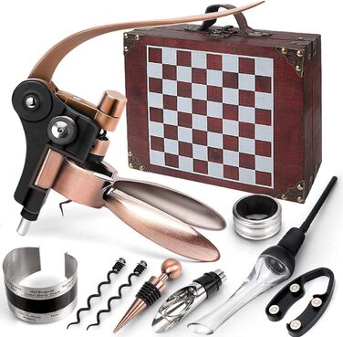 Набір для відкриття вин у дерев'яній коробці, подарунковий, люкс, сомельє, аксесуари для вина