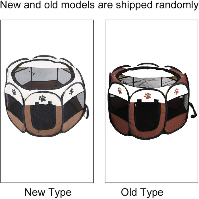 Клітка-забіг для цуценят Ejoyous, складана клітка для собак, переносна клітка-забіг для тварин, сітчаста накидка, для кроликів, котів, всередині та зовні, 68 x 53 см (колір кава)