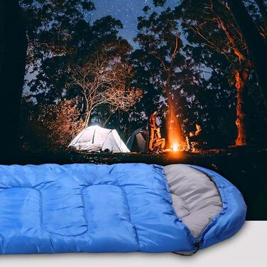 Сплячий мішок Rectoo: водовідштовхуючий, для кемпінгу та подорожей, 200x73 см, блакитний