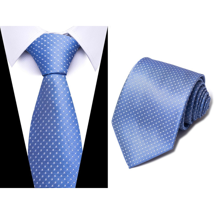 Чоловічий набір краваток (6 шт.) Jacquard: блакитні в смужку, з павлином, золотом та червоною квіткою