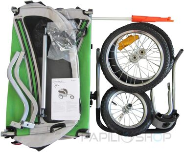 Причіп для собак Papilioshop Argo - зелений (камуфляжний) для собак S, M, L