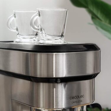 Cecotec Espressomaschine Espresso and Cappuccino Cafelizzia 790 Steel Pro. 1350W, Manometer, Thermoblock System, 20 Bar pressure, automatic mode for 1-2 coffees, swivel steam wand, 1.2L, Stainless Steel (Without Manometer)