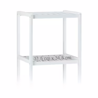 Relaxdays Bamboo Bathroom Shelf, White
