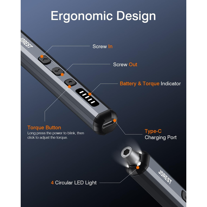 Електричний міні-набір викруток JOREST 38 в 1: для ремонту iPhone, ноутбуків, дронів та іншої техніки