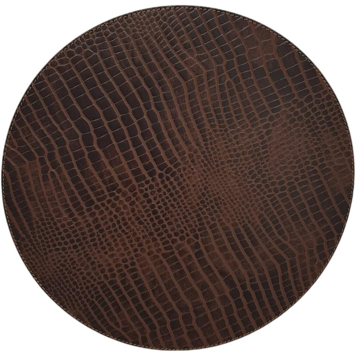 Nikalaz Placemats and Coasters made from Recycled Leather, Table Sets, 2 Pieces Table Mats, Placemats 33 cm (Crocodile Embossing)