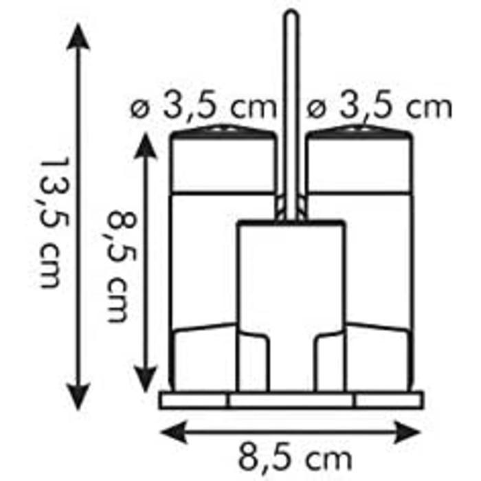Набір Tescoma для солі, перцю та зубочисток, Menage Set Profi, 13.5 x 3.5 x 8.5 см