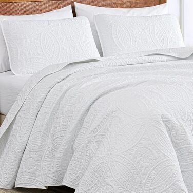 Комплект декоративних покривал Chezmoi Collection Austin (3 шт., Queen, білий)