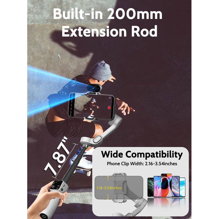 Стабілізатор для телефону AOCHUAN Smart V8 AI з 3 осями, 7.8