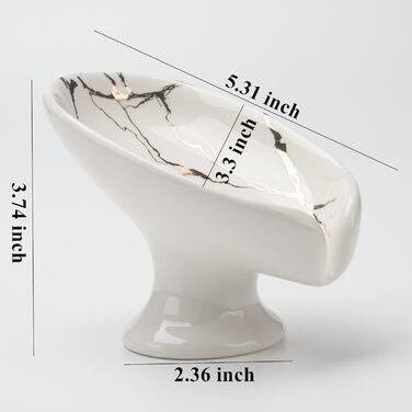 Керамічна мильниця з піддоном для води, біла. Мильниця для ванної, душу, кухні.