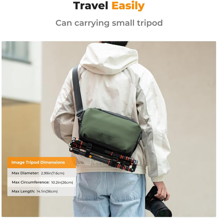 Рюкзак для камери K&F CONCEPT, фотосумка, рюкзак для дронів DJI Mavic, сумісний з Canon/Nikon/Sony, зелено-чорний (M)