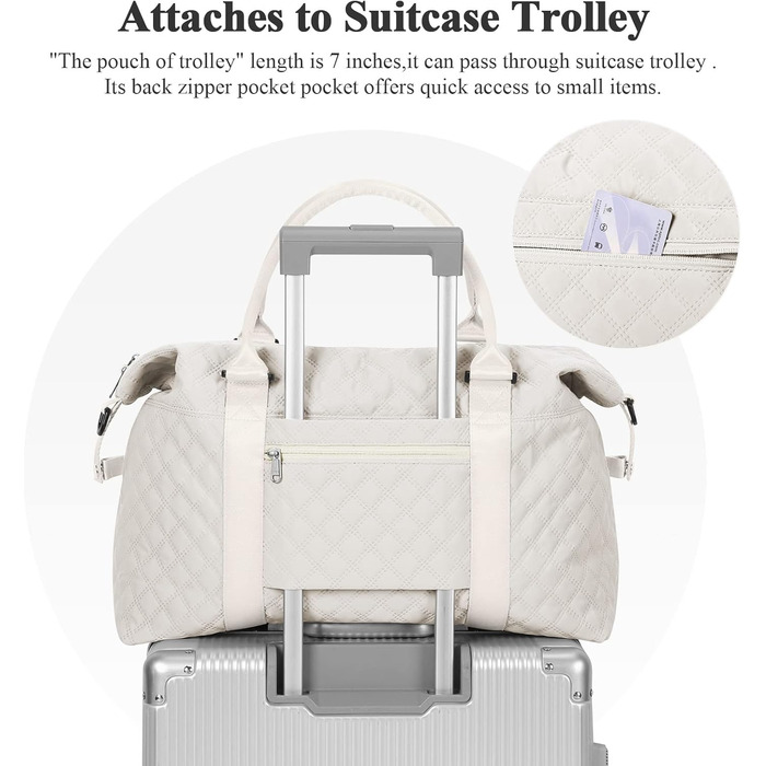 Спортивна сумка для жінок, дорожня сумка-дуffel, фітнес-сумка, водовідштовхувальна, з кульбакою, beige C5-beige