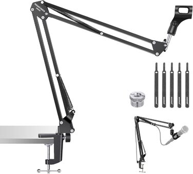 Кріплення для мікрофону Neewer MS006 – Шарнірний мікрофонний стійка з кріпленням 3/8' - 5/8' для Blue Yeti, Snowball, Quadcast та інших мікрофонів (до 1.5кг)