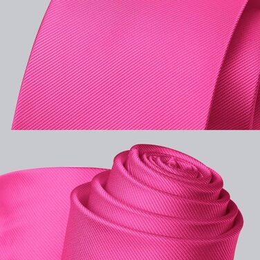 Краватка та нагрудна хустинка Enlision Solide Krawatte - однотонний комплект для весілля, різні кольори, A2 Фуксія