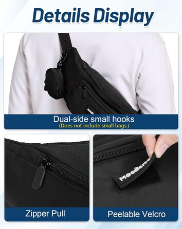 Поясна сумка для жінок та чоловіків, чорна, водонепроникна, 4L, для бігу, спорту, подорожей, активного відпочинку, фітнесу, з дощовиком