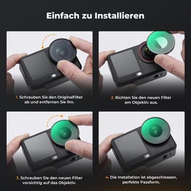 Набір фільтрів K&F Concept ND для DJI Osmo Action 6: ND8, ND16, ND32, ND64 (з покриттям UV)