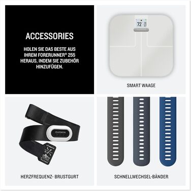 Garmin Forerunner 255 – GPS-годинник для бігу з індивідуальними планами тренувань, детальною аналітикою та функціями для бігу. 1.3' дисплей, до 14 днів роботи від акумулятора, водонепроникність (Music, 46 мм, білий)