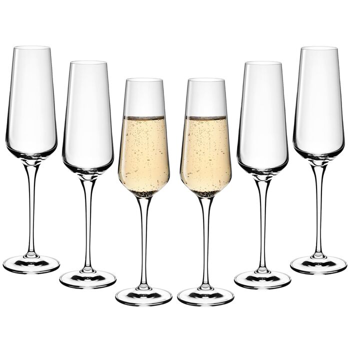 Набір келихів для шампанського та шампанського Gerlach 1760 (6 шт, 200 мл) - скляні келихи для вина, сумісності з посудомийною машиною, сучасний дизайн