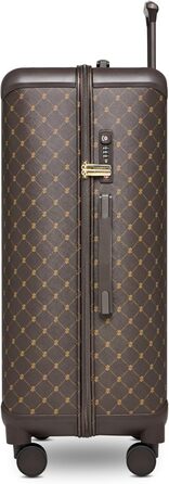 Чемодан Lazarotti Palermo: середній, 49 x 29 x 66 см, гібридний матеріал, TSA-замок, захист кутів, 4 колеса, для жінок та чоловіків (Dark Brown)