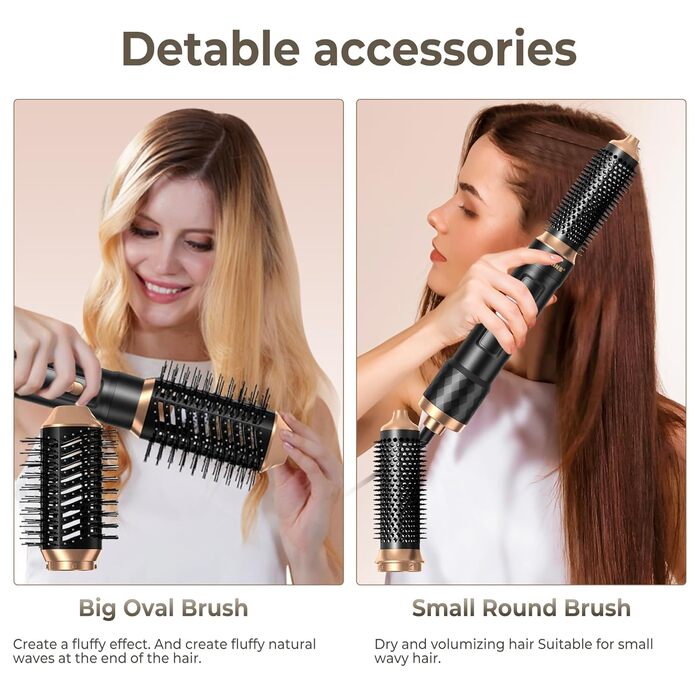 Набір для укладки волосся Haartrockner 6 в 1: фен, щітка-фен, плойка, випрямляч, без шкоди для волосся, для об'єму, сушіння, укладки, жовтий