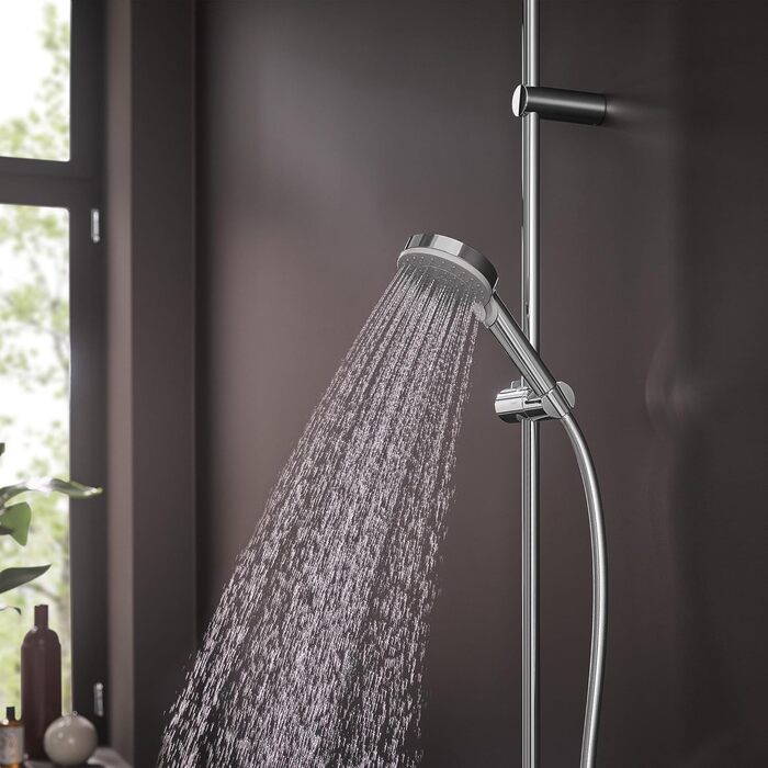 Гансґроге Верніс Бленд Варіо ручна лійка для душу, 2 струмені, EcoSmart, економний душовий насадник, 100 мм, сріблястий колір