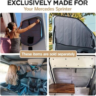 Ізольована затемнююча шторка для дверей Mercedes Sprinter (2007-сьогодні) Living in a Bubble – сонцезахист і комфорт для вашого кемпера