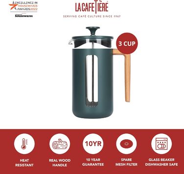 Френч-прес La Cafetière Pisa з нержавіючої сталі, 3 чашки, зелений, у подарунковій коробці