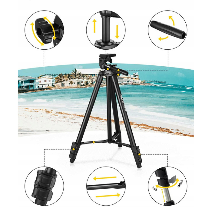 Штатив-трипод MLT01, 136 см, чорний