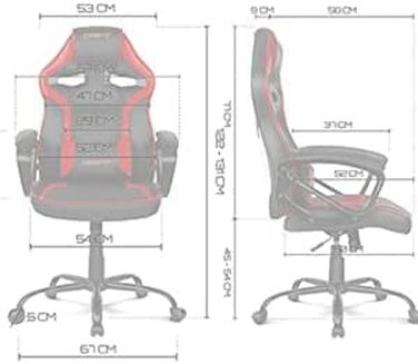 Ігрове крісло DRIFT GAMING DR50 (DR50BL) професійне, регулювання висоти, гойдання, м'які підлокітники, штучна шкіра, чорно-синє, 67x122-131x67 см