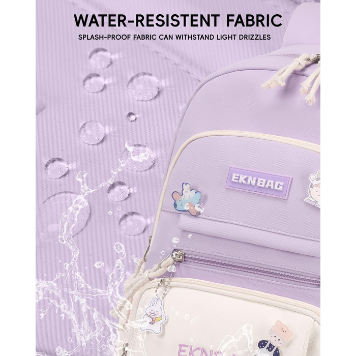 Рюкзак Tanou для дівчаток, шкільний набір: рюкзак, сумка через плече та пенал. Шкільний рюкзак для підлітків та школярів, фіолетовий колір