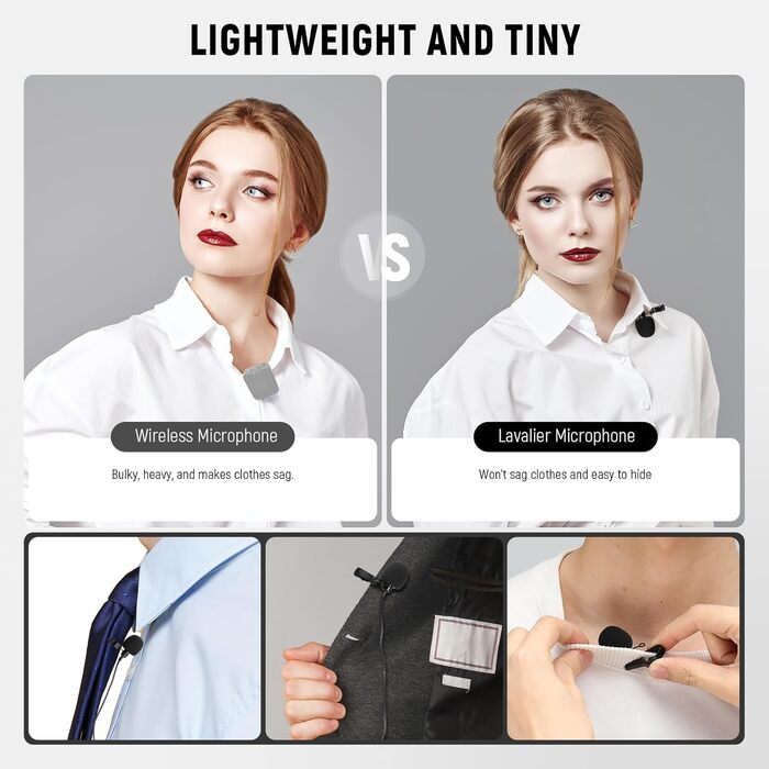 NEEWER Мініатюрний USB-C Лавалерний Мікрофон 2 шт. для iPhone, Android, Планшетів, ПК - CM6 (2 шт.)