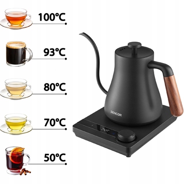 Електричний чайник Sencor SWK 2828BK, 0,6 л, 1000 Вт, чорний, елегантний