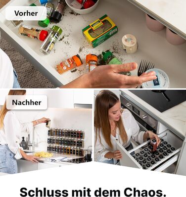 Набір скляних банок для спецій Deco haus® 24 шт. з кришками та ситечко - органайзер для спецій