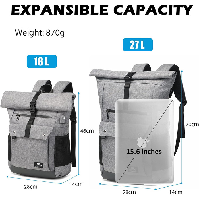 Рюкзак Rolltop з відділенням для ноутбука 15,6