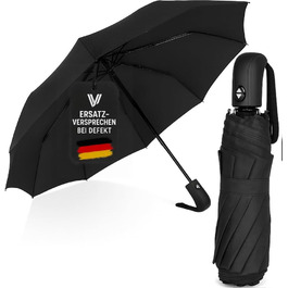 Стійкий до вітру парасолька з автоматичним відкриванням - міцний та якісний чорний парасолька для жінок та чоловіків, 107 см, 1 шт.