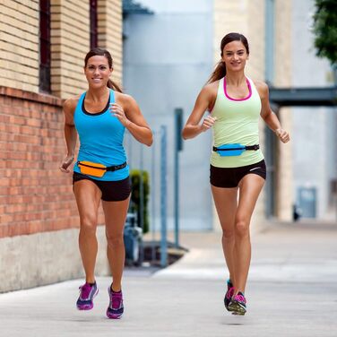 Пояс для бігу SPIbelt – чорний з рожевою блискавкою, 61-119.4 см