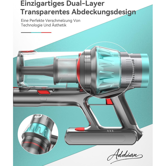 Бездротовий акумуляторний пилосос YU7 580W з потужністю всмоктування 47000Pa, час роботи до 70 хвилин, сенсорний екран, для килимів, шерсті тварин, твердих поверхонь