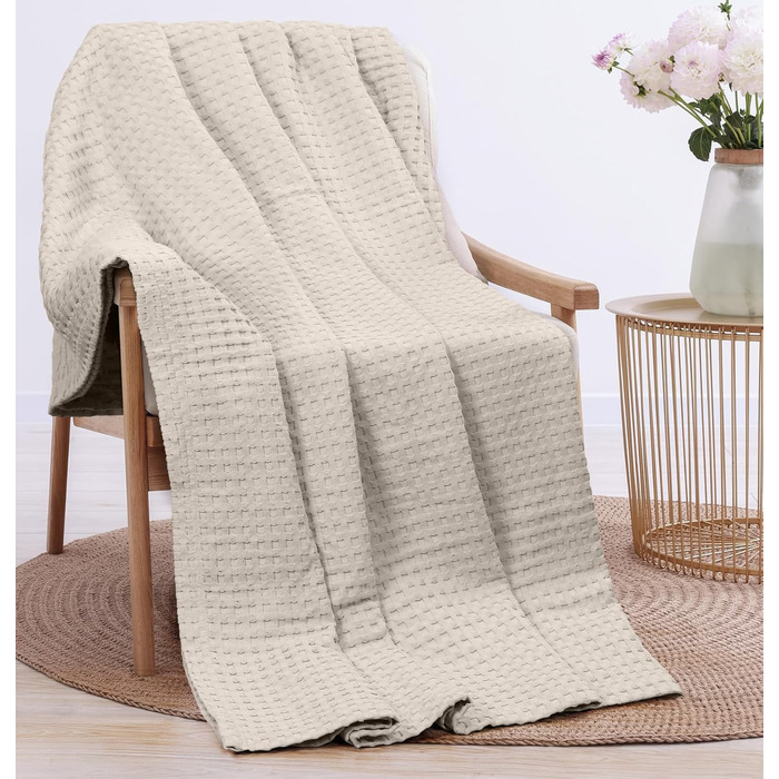 Плед Baumwoll Waffeldecke Utopia Bedding: бавовна, вафельна тканина, 152x127 см, хакі