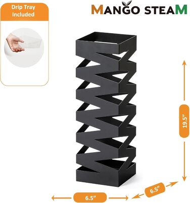 Сумка-стійка для парасольки Mango Steam Quadratisch, чорна (Zick-Zack-Schwarz)