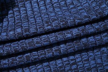 Чоловічий кардиган AOLI RAY з блискавкою, в'язаний, з високим коміром та двома кишенями, блакитний/чорний