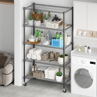 Himimi 5-Tier Rolling Wire Shelving Unit