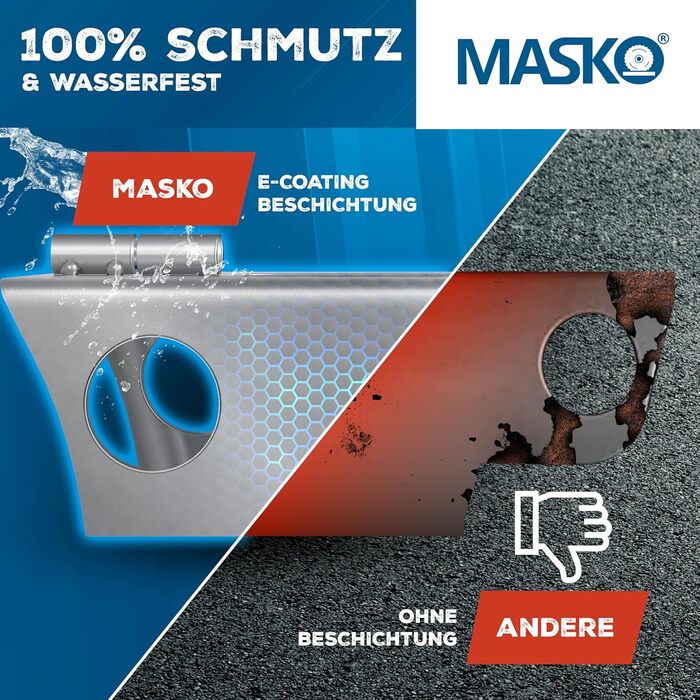 Замок для причепа MASKO® з дужкою, протиугінний замок для причепів та караванів, сріблястий, зі штифтовим механізмом, з ключем і захисною кришкою