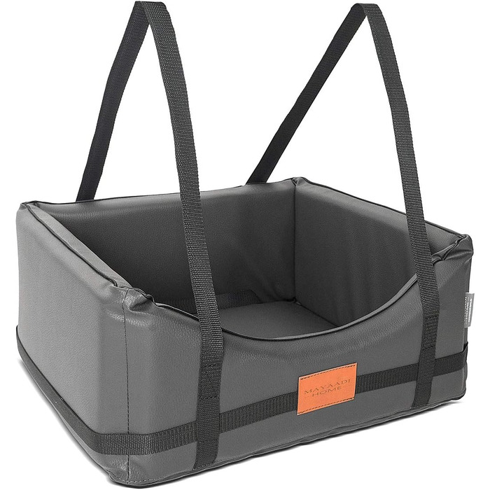 Автомобільний лежак для собак Mayaadi-Home з штучної шкіри, 50x45 см, темно-сірий