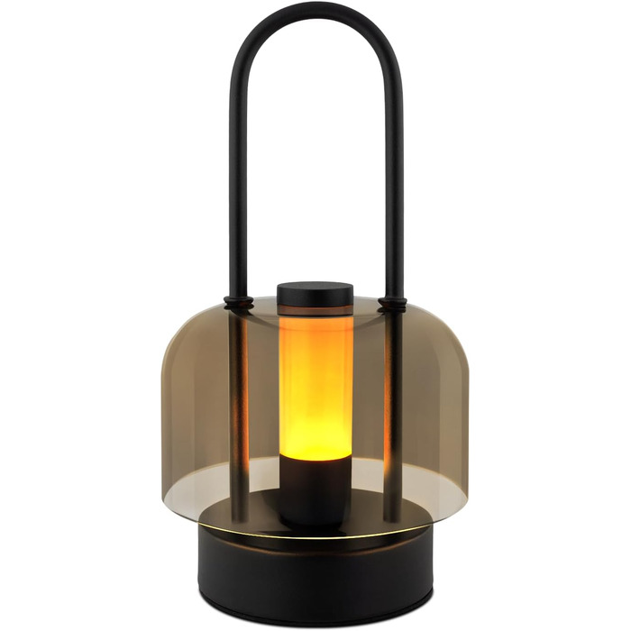 LED настільна лампа Homefire з регулюванням яскравості - акумуляторна, USB-C, 1800K-6500K, метал+акрил, чорна, з функцією пам'яті, для дому (портативна)