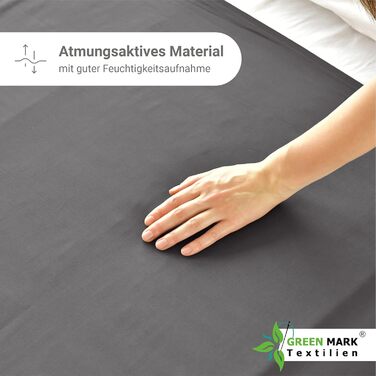 GREEN MARK Textiles 2-Pack Classic Fitted Sheets Bed Sheet 100% Cotton without Elastic Various Sizes and Colors Size: 150x250 cm, anthracite grey