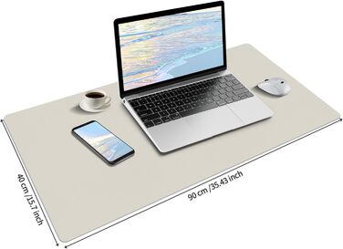 Підкладка на стіл, 80x40 см, з PU-шкіри, для офісу та дому, захист від подряпин, антиковзаюча, білий колір