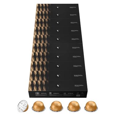 Кава Nespresso Vertuo Signature Barista Creations, 50 капсул (230 мл), світла та темна обсмажка, для молочних напоїв, сумісність з VERTUO
