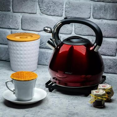 Чайник King Hoff з нержавіючої сталі та бронзи, 3.4 л, KH-1213 (червоний)