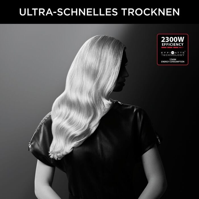 Фен Rowenta x Karl Lagerfeld CV581L Studio Dry: Ефективність та стиль, 6 режимів, Thermo Control, концентрат, чорний/червоний