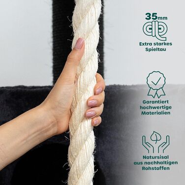 Кігтеточка для котів HAPPYPET 181 см - велика, стійка, з будинком та тунелем, ліжечка, іграшки, антрацит