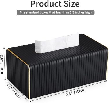 Скляниця для серветок з PU шкіри, чорна в смужку